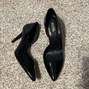 Michael Kors Glossy Black Patent Pointed-Toe Stiletto Pumps
